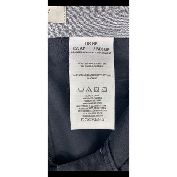 Dockers Womens Capri Pants Black Mid Rise Size 6 Petite - Picture 6 of 6